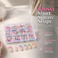 ✨ Color Pop Aufkleb-Kunstnägel Set mit 288 Stück – 12 Größen, einfache Anwendung, salonfertiger French-Look ohne Nagellack