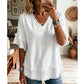 ⏰ 50 % RABATT – Nur für kurze Zeit ✨Lässiges Kurzarm-Top mit V-Ausschnitt für Damen