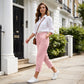 Women's Solid Drawstring Cotton Linen Capris