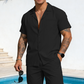 👕 50% RABATT! 🏃‍♂️ Einfarbiges zweiteiliges Sommeroutfit für Herren