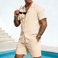 👕 50% RABATT! 🏃‍♂️ Einfarbiges zweiteiliges Sommeroutfit für Herren
