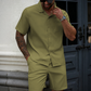 👕 50% RABATT! 🏃‍♂️ Einfarbiges zweiteiliges Sommeroutfit für Herren
