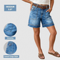 ☀️ Damen Bermuda-Jeans-Shorts mit mittlerer Leibhöhe & Taschen – Jetzt im Sommertrend! 🛍️