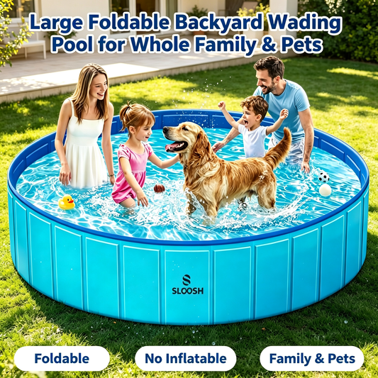⌛Zeitlich begrenztes Angebot-Großes, aufklappbares Planschbecken für den Garten für die ganze Familie und Haustiere