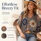 🛍️ 50 % Rabatt – Bohemian-Bluse mit V-Ausschnitt – luftige Passform, vielseitig kombinierbar, ideal für Urlaub & Alltag ✨
