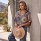 🛍️ 50 % Rabatt – Bohemian-Bluse mit V-Ausschnitt – luftige Passform, vielseitig kombinierbar, ideal für Urlaub & Alltag ✨