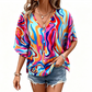 🛍️ 50 % Rabatt – Bohemian-Bluse mit V-Ausschnitt – luftige Passform, vielseitig kombinierbar, ideal für Urlaub & Alltag ✨
