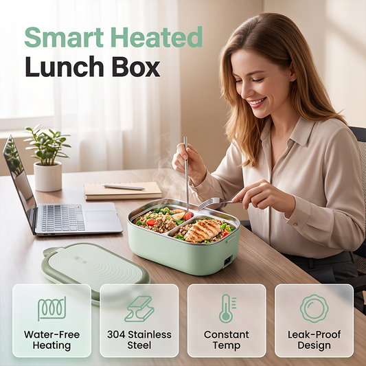 🔥 52% RABATT! 🍱 Elektrische Lunchbox ✨ Ohne Wasser Erhitzen, Warmhaltefunktion & Ideal für Büro, Schule und Reisen