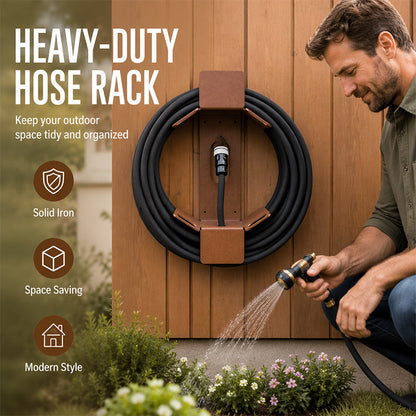 Wandmontierter Gartenschlauchhalter aus Eisen