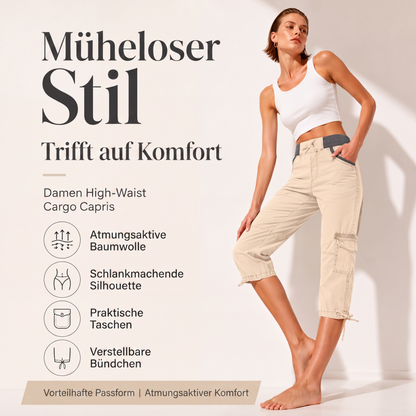 👖Capri-Cargo-Hose mit hoher Taille für Damen