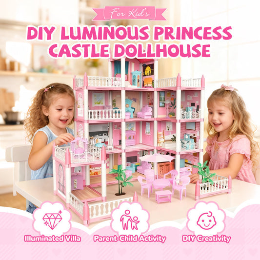 📢📢 50 % Rabatt!!⏰ DIY-Puppenhaus „Leuchtendes Prinzessinnenschloss“
