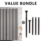 Wasserdichter Duschvorhang mit Magneten und Haken am unteren Rand