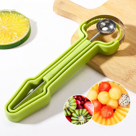 🏖️Sommer-Sonderangebot: 60 % Rabatt🍉3-in-1-Set aus Edelstahl mit Melonenausstecher und Löffel👍