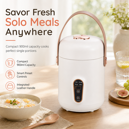 🍲 KOCHANGEBOT – Bereiten Sie ein warmes Mittagessen direkt an Ihrem Schreibtisch zu – ohne Warteschlangen oder kaltes Essen zum Mitnehmen – Tragbarer elektrischer Mini-Topf (900 ml)