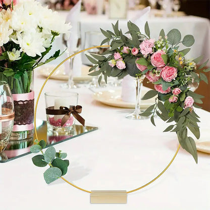 😍Letzter Tag der Sonderangebote – 50 % Rabatt🎁Goldener Metall-Blumenring-Tischdekoration mit Holzständer