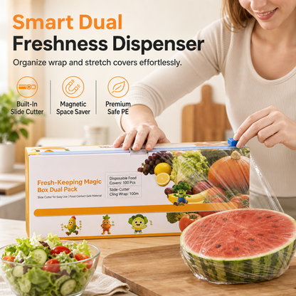 Magnetic Cling Film Dispenser with Slide Cutter