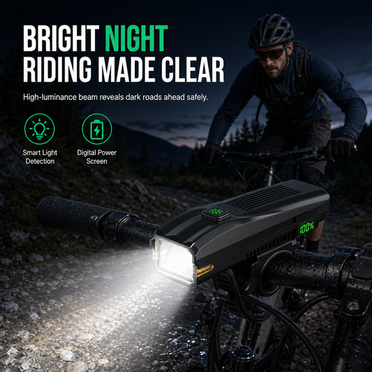 🚴🎁2 kaufen, 1 gratis ✨ – Werkzeuglose Montage für bessere Sichtbarkeit, weniger Blendung und optimalen Wetterschutz bei abendlichen Fahrten – Intelligente Fahrradlampe mit Schnellverschluss
