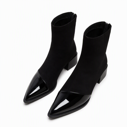 🔥 Beliebtes Produkt ! ✨Damen-Stiefeletten im französischen Stil mit spitzer Zehenpartie, schmale Passform, elegante kurze Stiefel für Frühling und Herbst