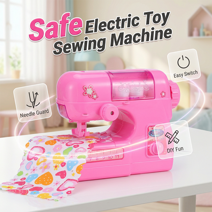 🧵 Elektrische Mini-Nähmaschine als Spielzeug mit Nadelschutz