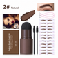 Eyebrow Stamp and Headband Stencil Set with Hairline Powder and Brushes