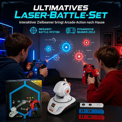 ❄️🎄 Für ein magisches Weihnachtsfest ✨🎁Infrarot-Laserpistolen-Spielzeugset für Kinder – 2 Mini-Pistolen und 1 Projektor mit Ton- und Lichteffekten