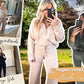 💝🔥50 % Rabatt!🔥Damen-Loungeset aus 2 Teilen mit Oversize-Schnitt, halbem Reißverschluss und weitem Bein