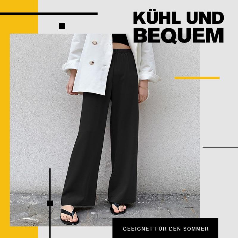 Damen Eis Seide Weites Bein Hose-2