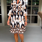 Plissee-Kleid mit Fleckenmuster