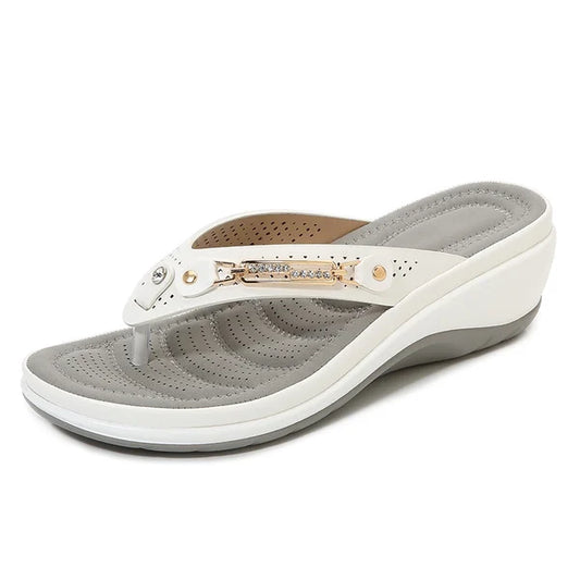 Gepolsterte Flip-Flops für Damen mit Fußgewölbeunterstützung, Flip-Flops, Sandalen, Hausschuhe