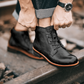 Ideales Geschenk - Vintage, lässige, wasserdicht, rutschfeste Stiefel aus Leder mit Fußgewölbestütze für Herren