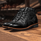 Ideales Geschenk - Vintage, lässige, wasserdicht, rutschfeste Stiefel aus Leder mit Fußgewölbestütze für Herren