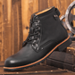 Ideales Geschenk - Vintage, lässige, wasserdicht, rutschfeste Stiefel aus Leder mit Fußgewölbestütze für Herren
