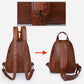 Women's Braided Clamshell Leather Backpack Convertible Crossbody Bag - Gift Choice