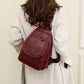 Women's Braided Clamshell Leather Backpack Convertible Crossbody Bag - Gift Choice
