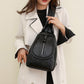 Women's Braided Clamshell Leather Backpack Convertible Crossbody Bag - Gift Choice