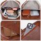 Women's Braided Clamshell Leather Backpack Convertible Crossbody Bag - Gift Choice
