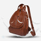 Women's Braided Clamshell Leather Backpack Convertible Crossbody Bag - Gift Choice
