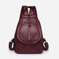 Women's Braided Clamshell Leather Backpack Convertible Crossbody Bag - Gift Choice