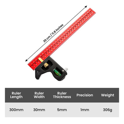 🔥Neujahrsangebot 50% OFF🔥Kombination Quadratisches Lineal 45-90 Grad Markierung